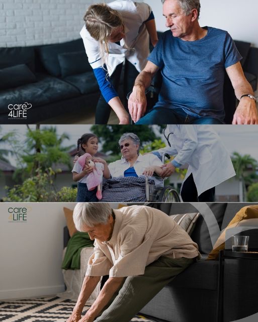 Profissionais Care4Life cuidando de pacientes em ambiente domiciliar